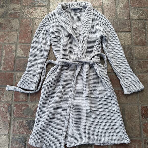 Brooklinen Dreamweave Waffle Robe Gray L - Picture 1 of 7